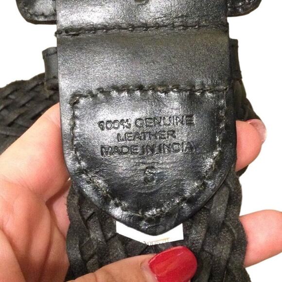 Vtg Womens Braided Leather Belt Size S Black Classic Preppy Western Retro 80s - Picture 3 of 10